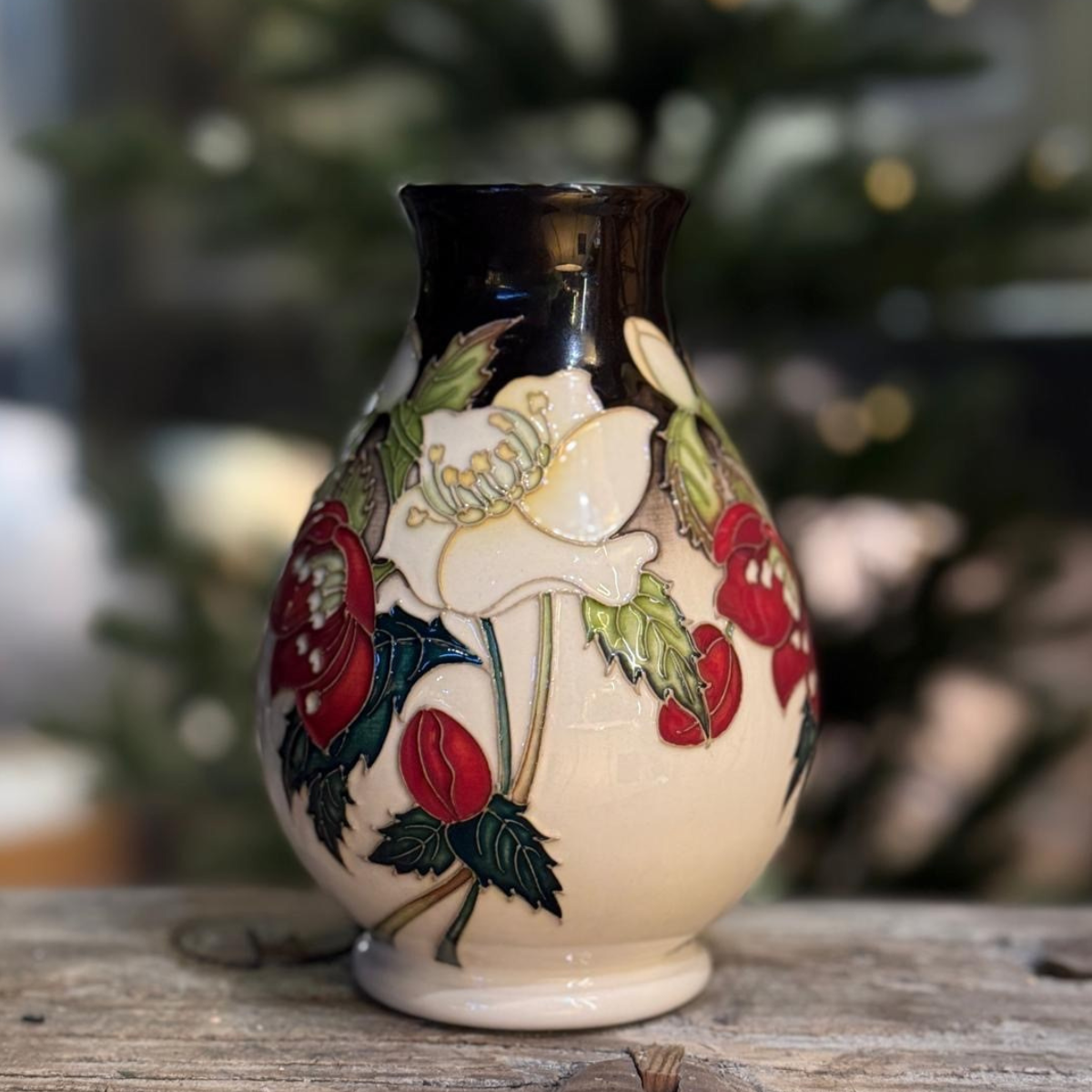 Moorcroft Winter Garden Vase 7/5 NEW-Goviers