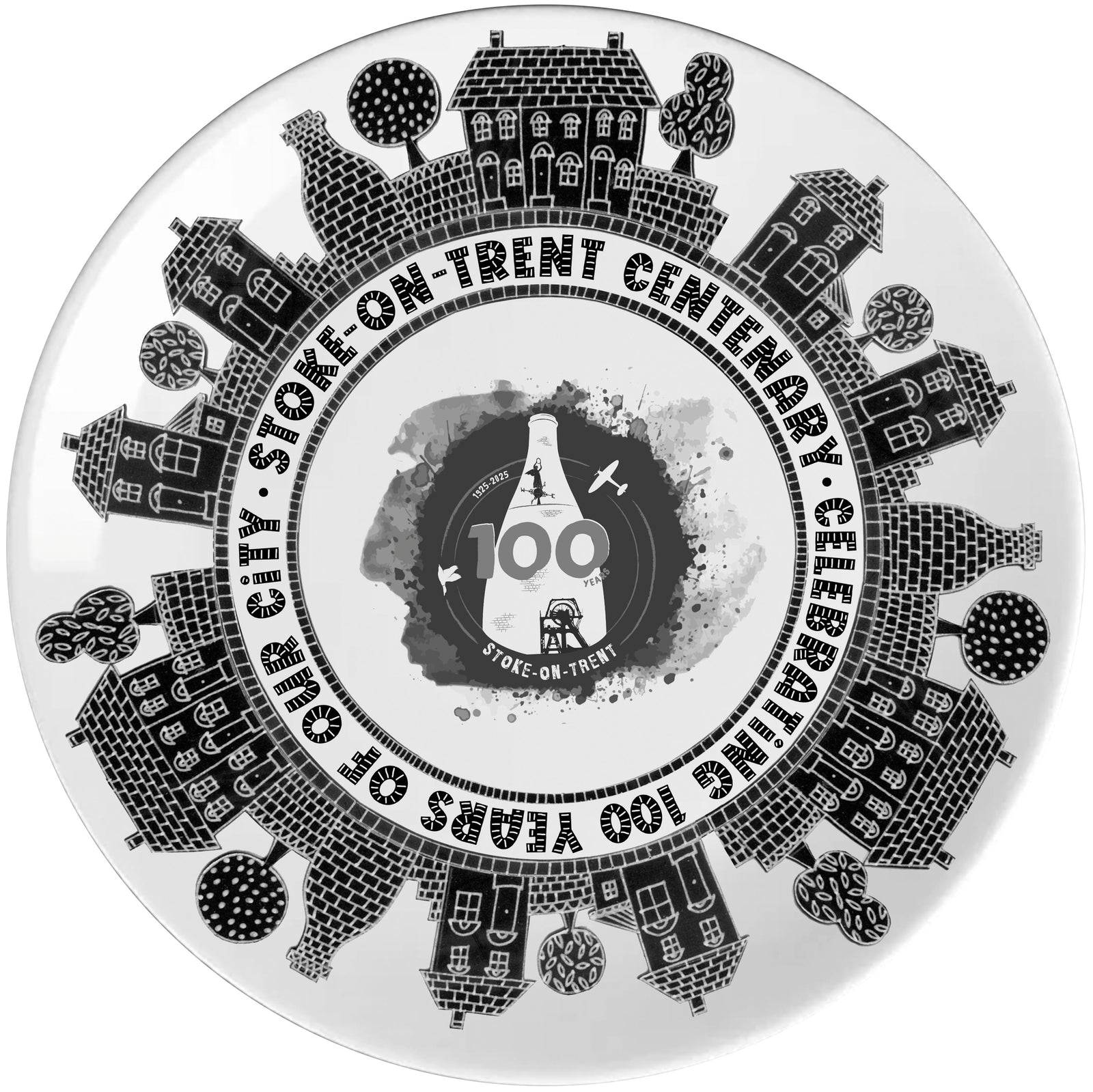 Moorland Pottery Celebrating 100 Years Of Stoke on Trent Plate-Goviers
