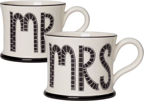 Moorland Pottery Mr & Mrs Mugs Pair-Goviers