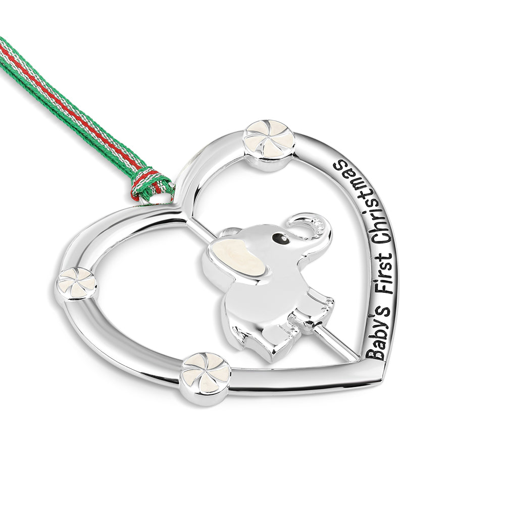 Newbridge Silverware Baby's 1st Christmas Heart Tree Decoration-Goviers