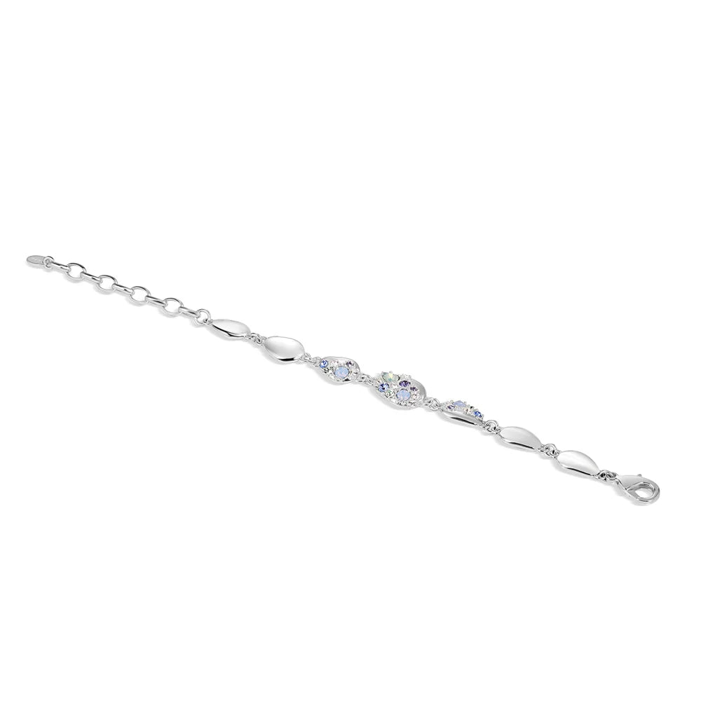 Newbridge Silverware Bracelet with Blue and Clear Stones-Goviers