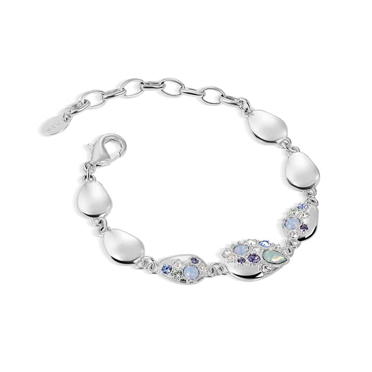 Newbridge Silverware Bracelet with Blue and Clear Stones-Goviers