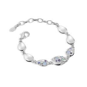 Newbridge Silverware Bracelet with Blue and Clear Stones-Goviers