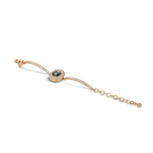 Newbridge Silverware Bracelet with Montana Coloured Stone-Goviers
