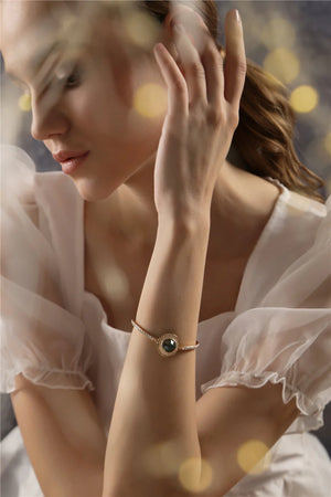 Newbridge Silverware Bracelet with Montana Coloured Stone-Goviers