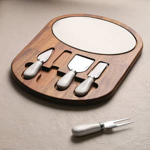 Newbridge Silverware Ceramic and Wood Cheese Board Set-Goviers