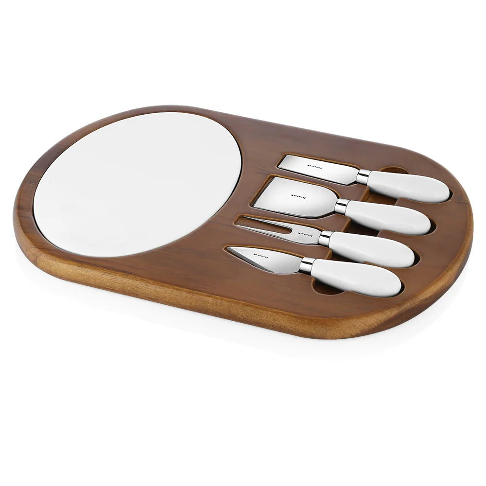 Newbridge Silverware Ceramic and Wood Cheese Board Set-Goviers