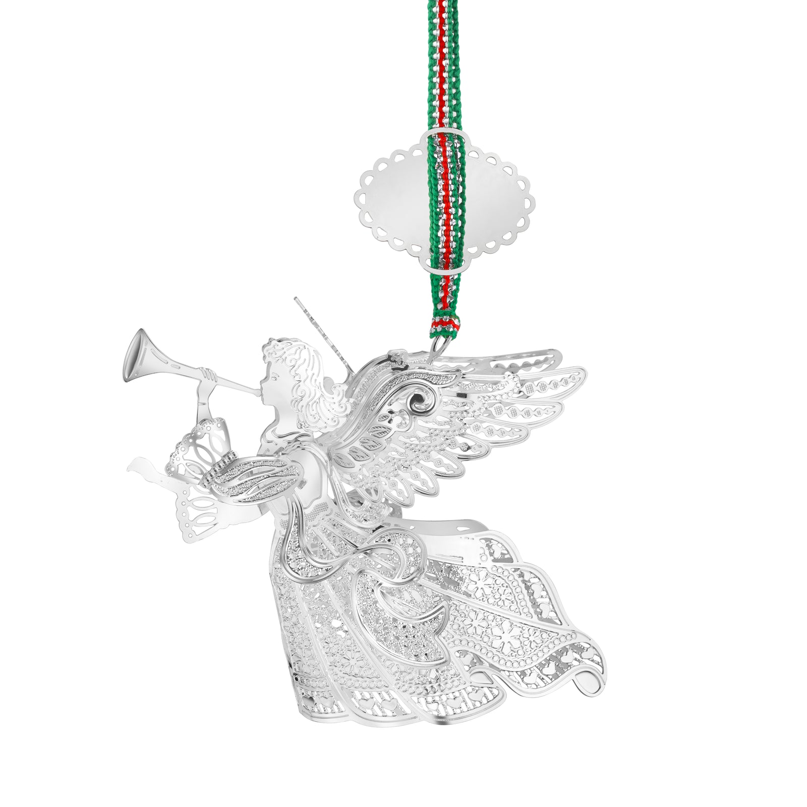 Newbridge Silverware Christmas Angel with Trumpet Christmas Tree Decoration-Goviers