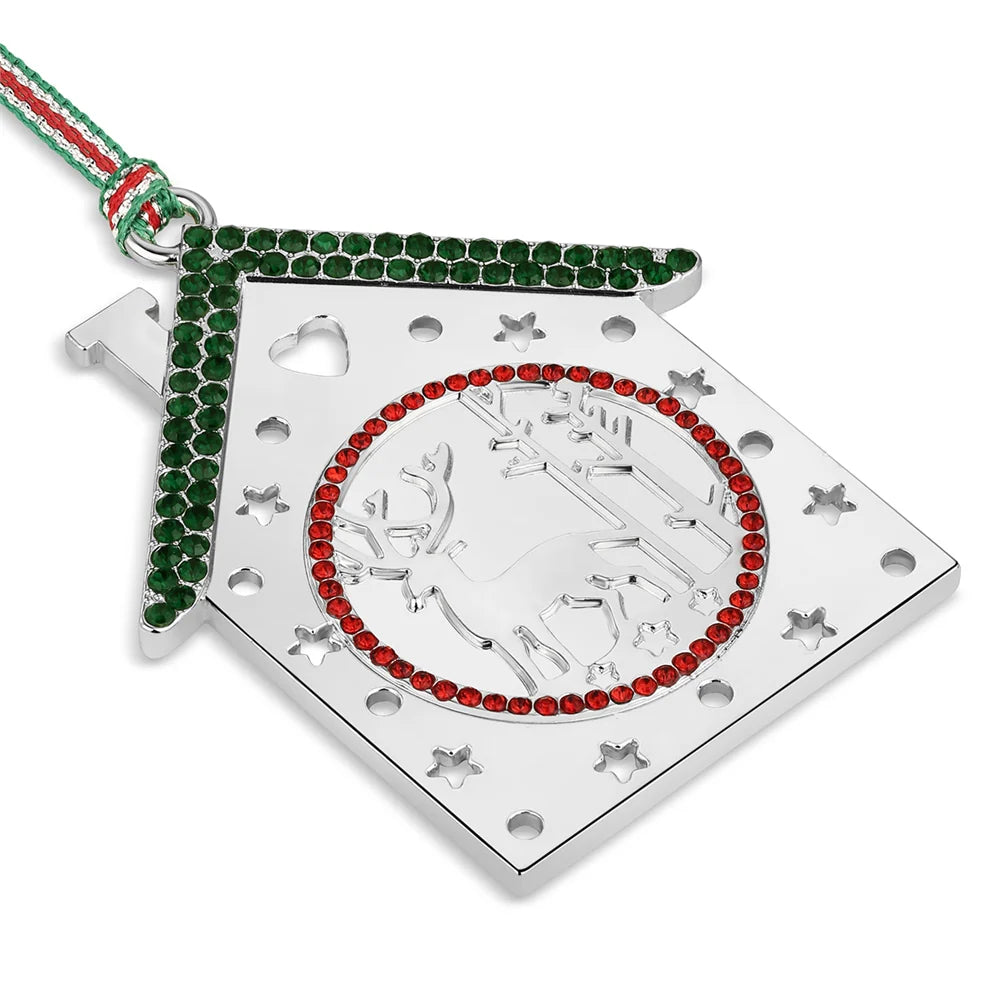 Newbridge Silverware Christmas House with Reindeer Tree Decoration-Goviers