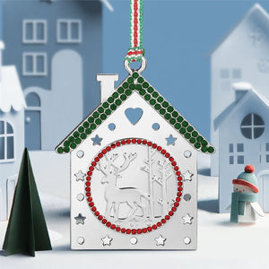 Newbridge Silverware Christmas House with Reindeer Tree Decoration-Goviers