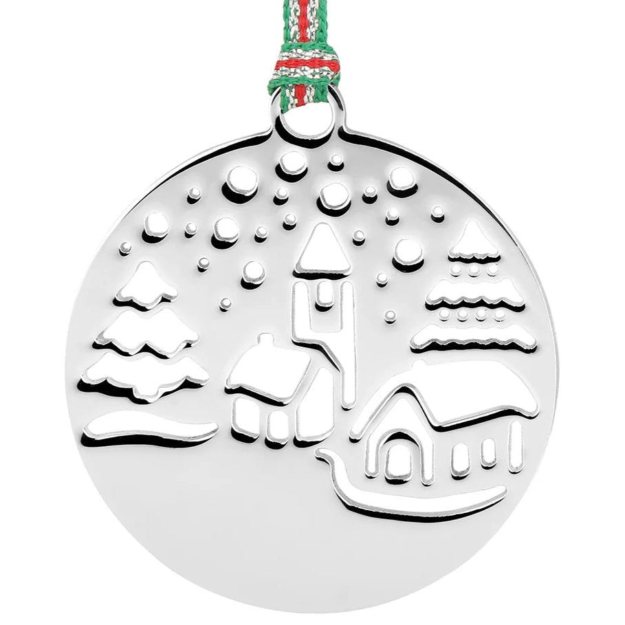 Newbridge Silverware Christmas Snow Scene Tree Decoration-Goviers