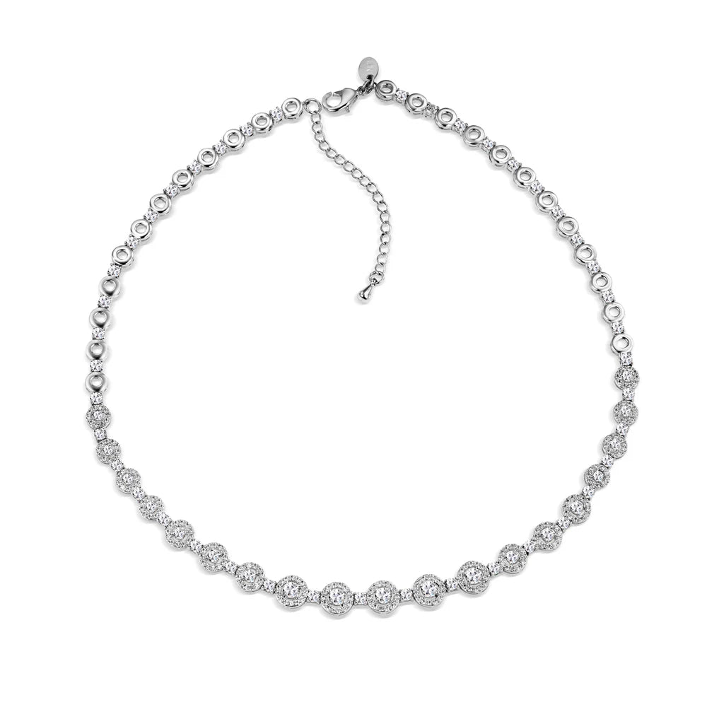 Newbridge Silverware Clear Cubic Zirconia Necklace-Goviers