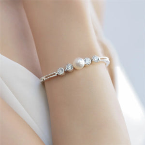 Newbridge Silverware Cubic Zirconia & Pearl Bracelet-Goviers