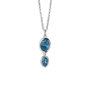 Newbridge Silverware Dark Blue Stone Pendant-Goviers