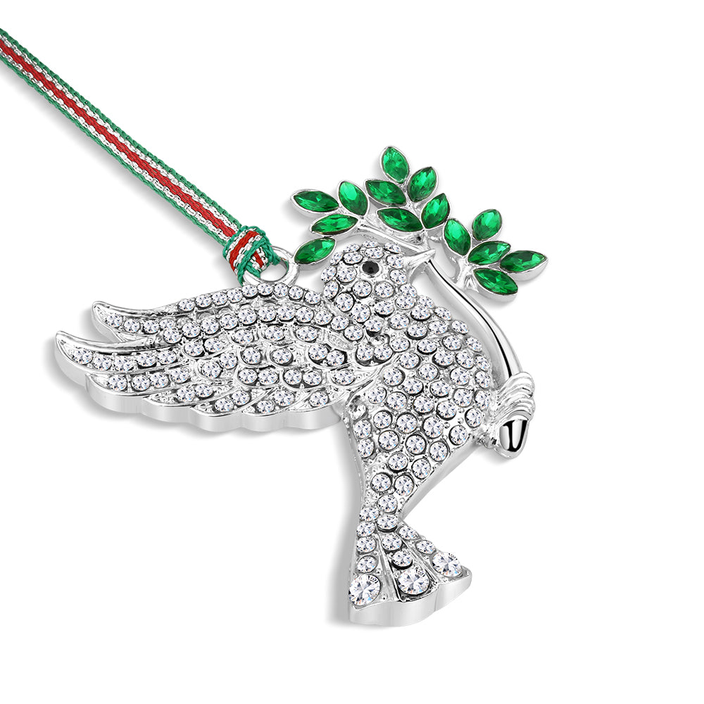 Newbridge Silverware Dove with Olive Branch Christmas Tree Decoration-Goviers