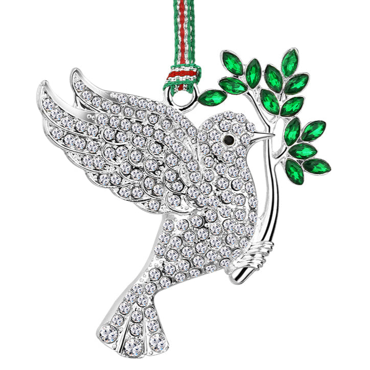 Newbridge Silverware Dove with Olive Branch Christmas Tree Decoration-Goviers