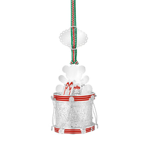Newbridge Silverware Drum with Teddy Bear Christmas Tree Decoration-Goviers