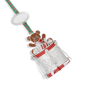 Newbridge Silverware Drum with Teddy Bear Christmas Tree Decoration-Goviers