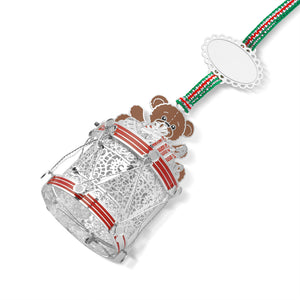 Newbridge Silverware Drum with Teddy Bear Christmas Tree Decoration-Goviers