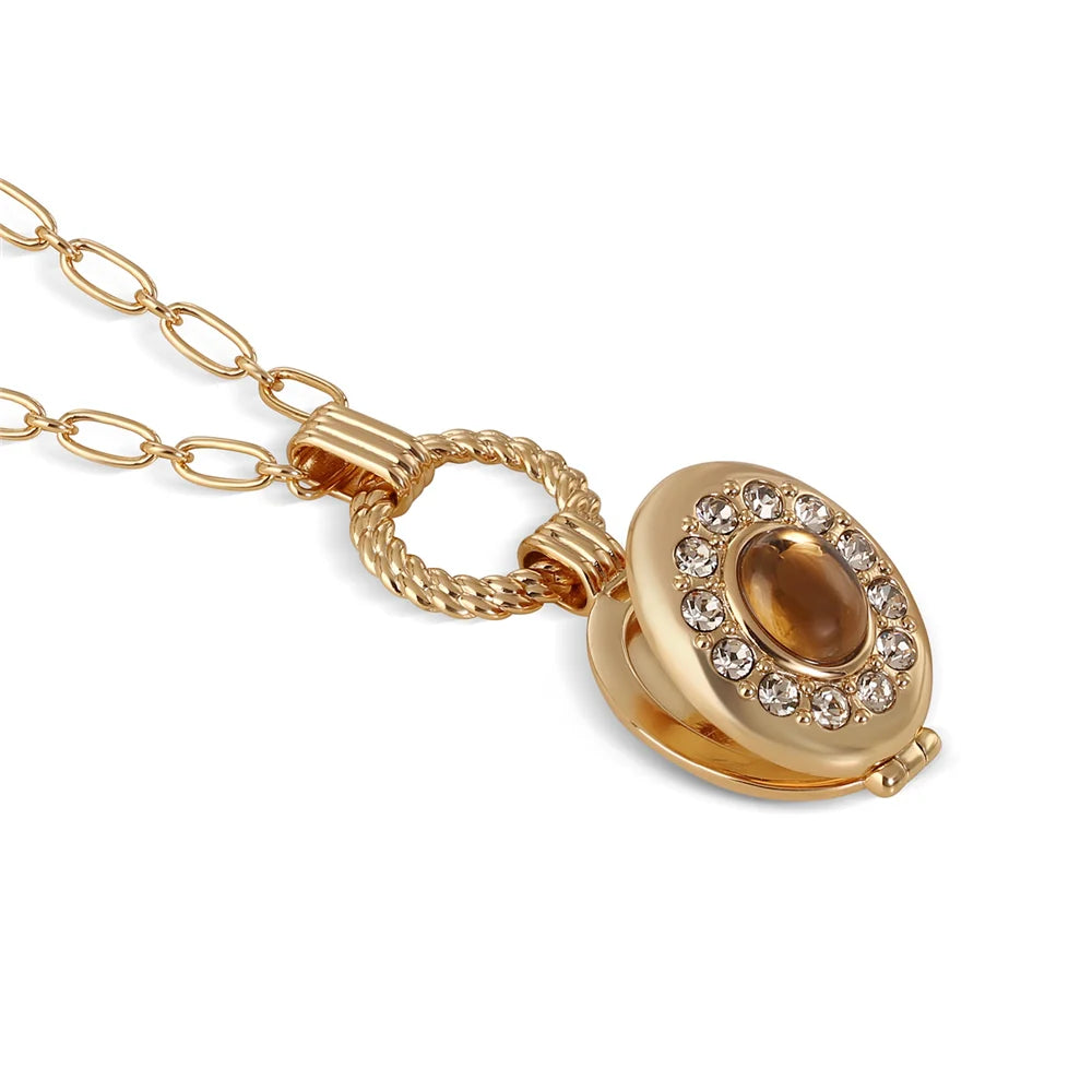 Newbridge Silverware Gold Plated Locket with Topaz Stone-Goviers