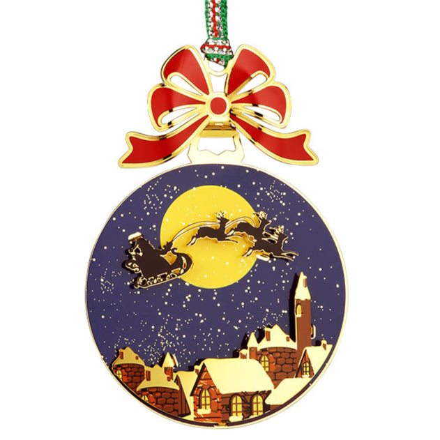 Newbridge Silverware Gold Plated Santa Sleigh Christmas Tree Decoration-Goviers