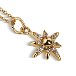 Newbridge Silverware Gold Plated Star Pendant with Clear Stones-Goviers