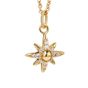 Newbridge Silverware Gold Plated Star Pendant with Clear Stones-Goviers