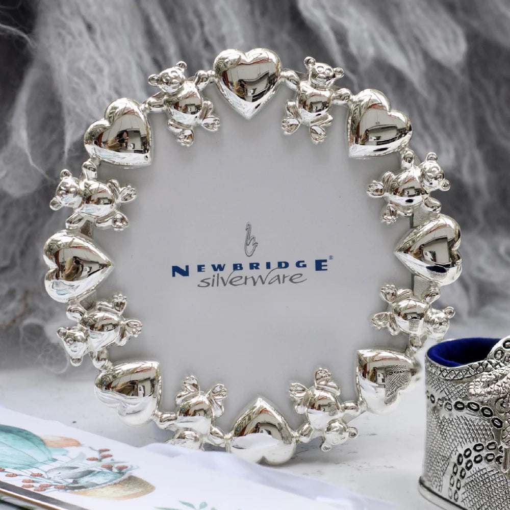 Newbridge Silverware Hearts and Bears Round Frame-Goviers