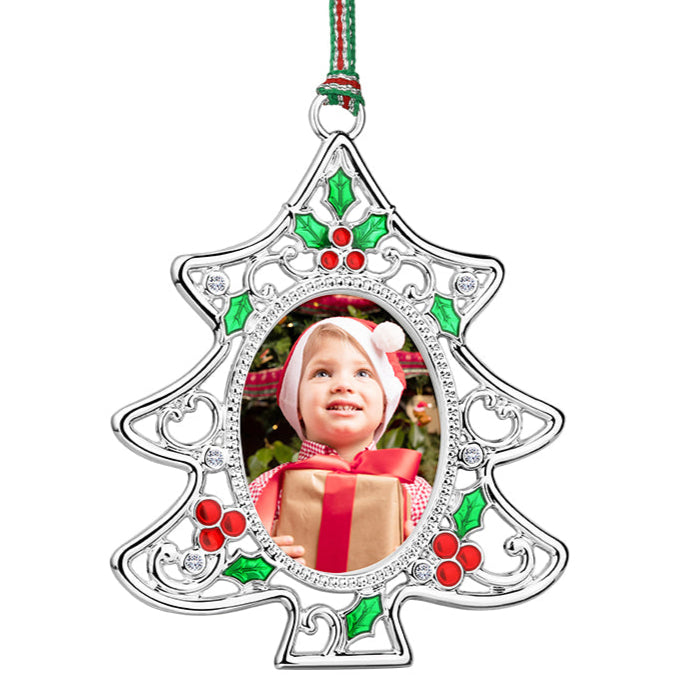 Newbridge Silverware Holly Christmas Tree Photoframe Decoration-Goviers