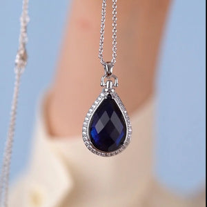 Newbridge Silverware Locket with Sapphire Blue Stone-Goviers