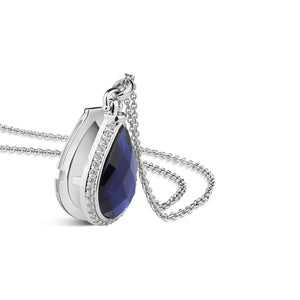 Newbridge Silverware Locket with Sapphire Blue Stone-Goviers