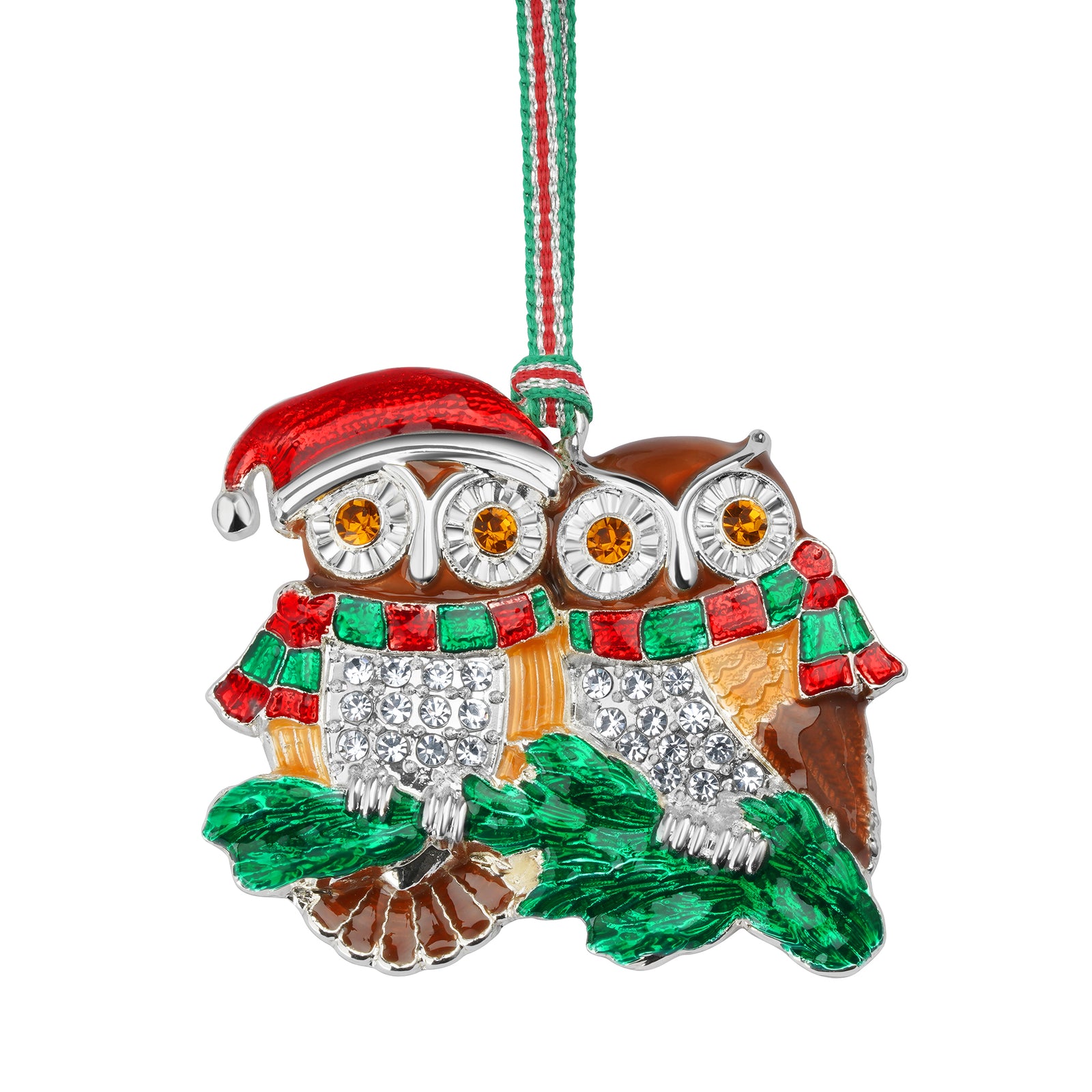 Newbridge Silverware Owl Couple Christmas Tree Decoration-Goviers