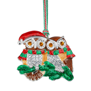 Newbridge Silverware Owl Couple Christmas Tree Decoration-Goviers