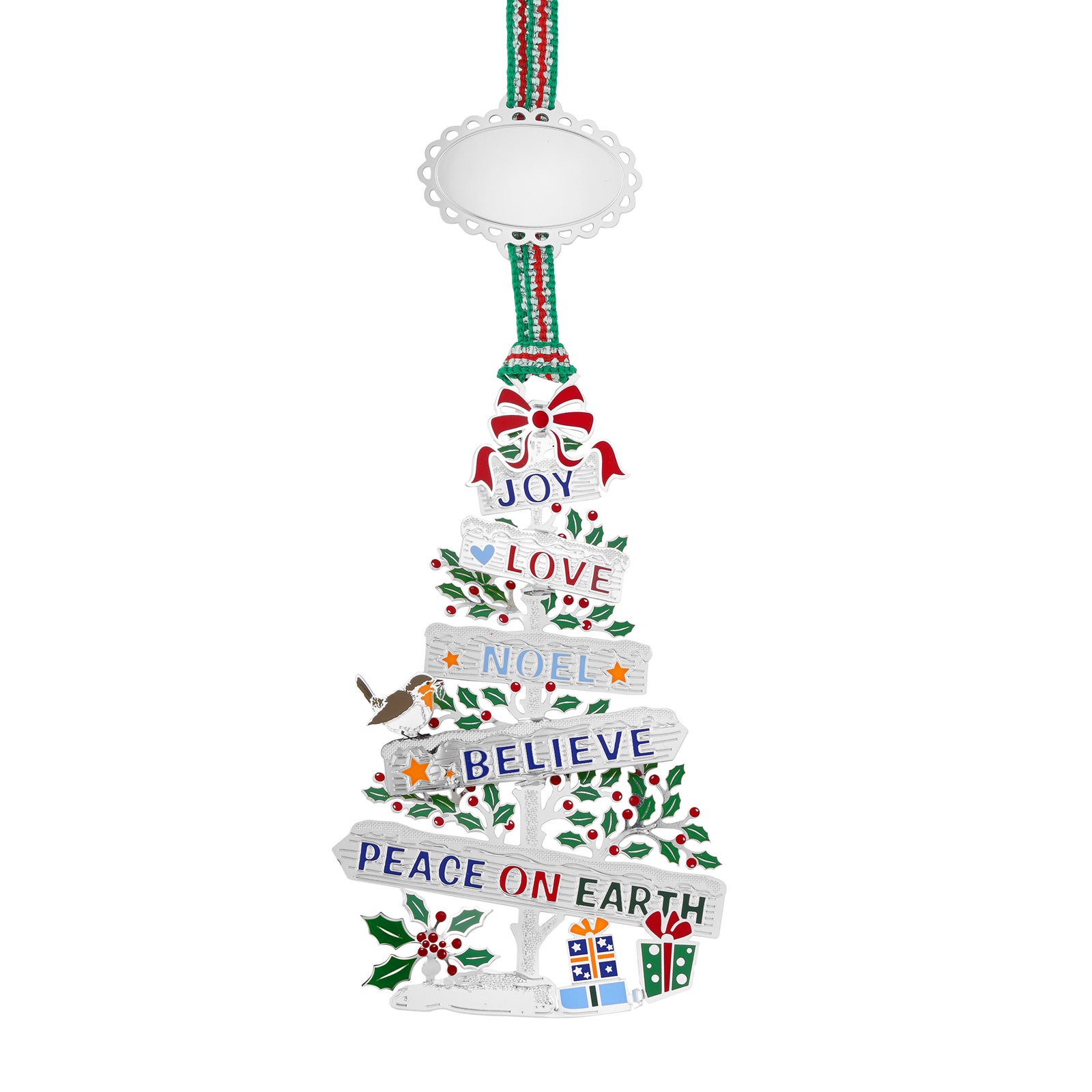 Newbridge Silverware Peace on Earth Christmas Tree Decoration-Goviers