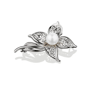 Newbridge Silverware Pearl Floral Brooch-Goviers