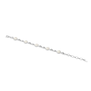 Newbridge Silverware Pearl Leaf Link Bracelet-Goviers