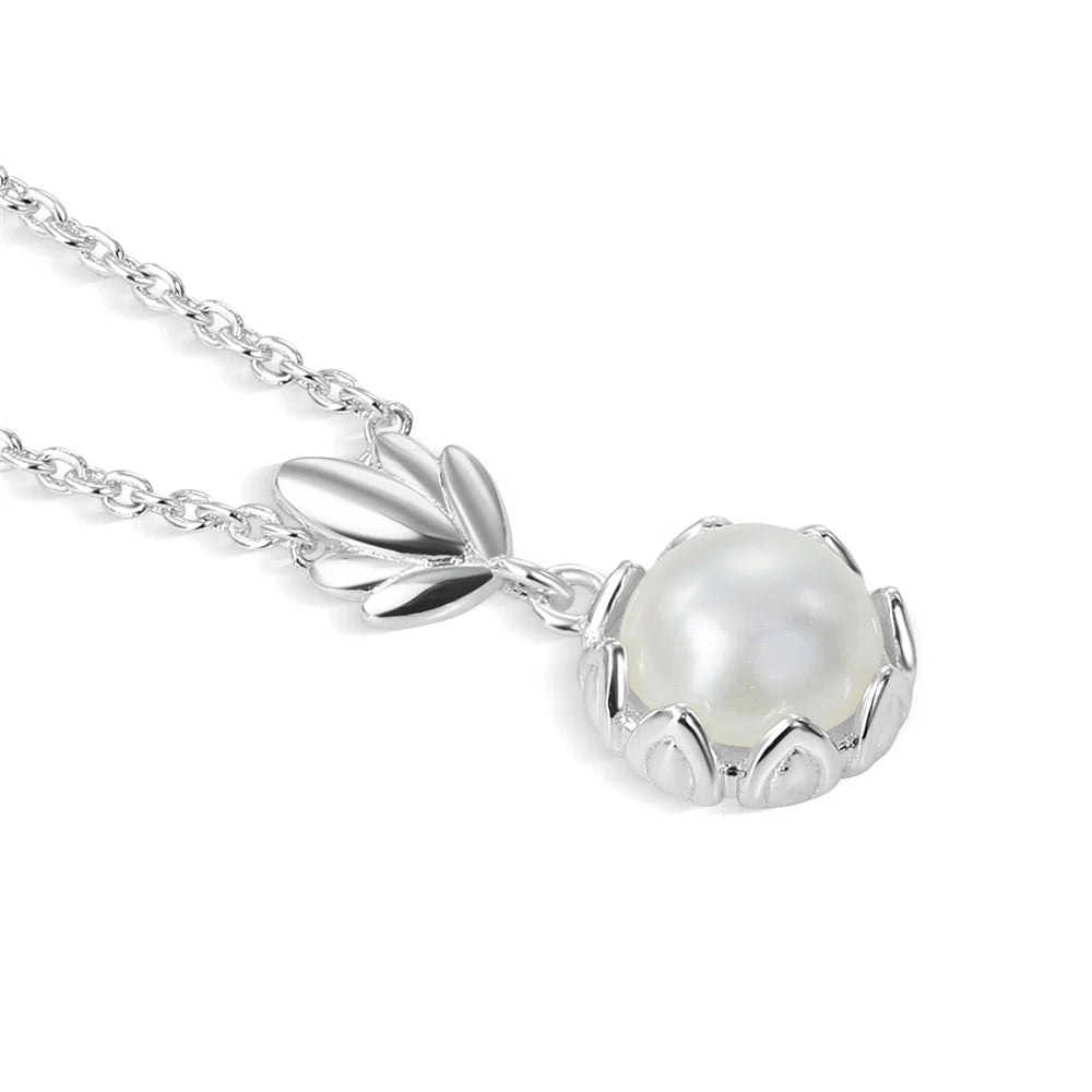 Newbridge Silverware Pearl Leaf Pendant-Goviers