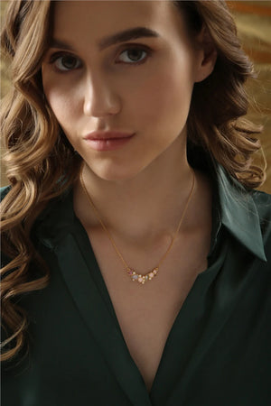 Newbridge Silverware Pendant with Mixed Stones-Goviers