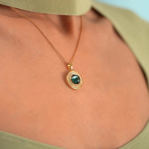 Newbridge Silverware Pendant with Montana Coloured Stone-Goviers