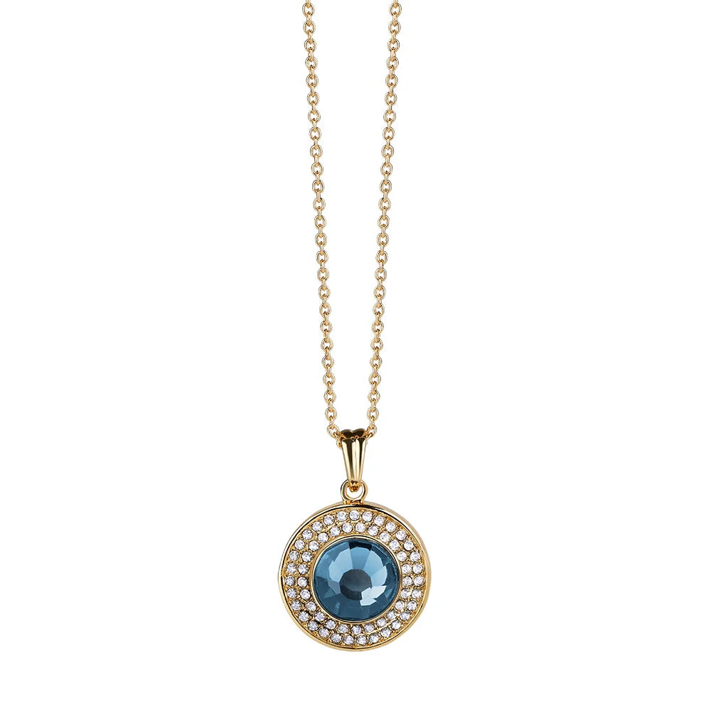 Newbridge Silverware Pendant with Montana Coloured Stone-Goviers