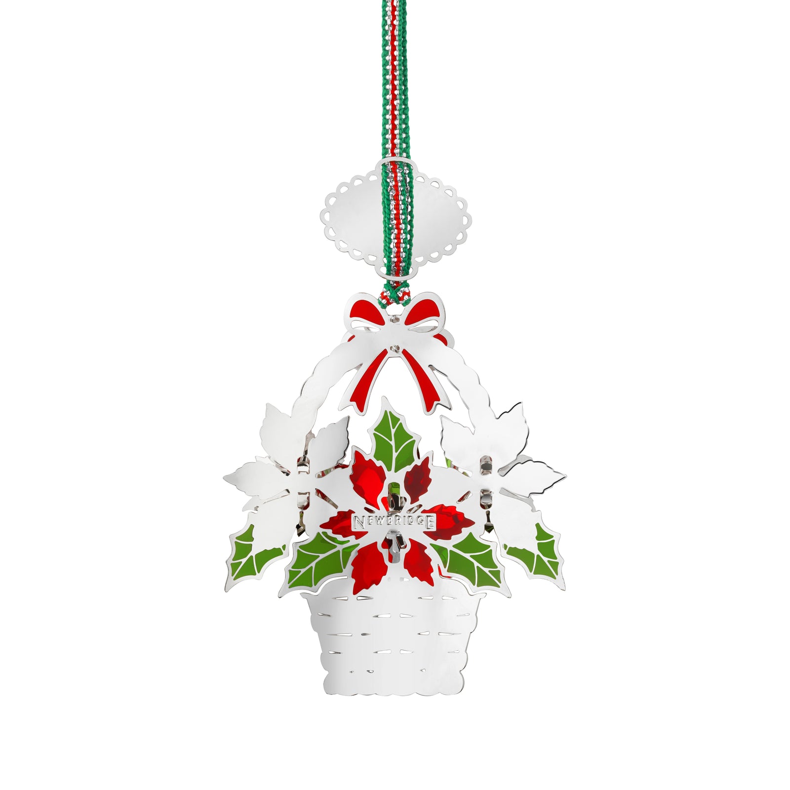 Newbridge Silverware Poinsettia Basket Christmas Tree Decoration-Goviers