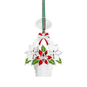 Newbridge Silverware Poinsettia Basket Christmas Tree Decoration-Goviers