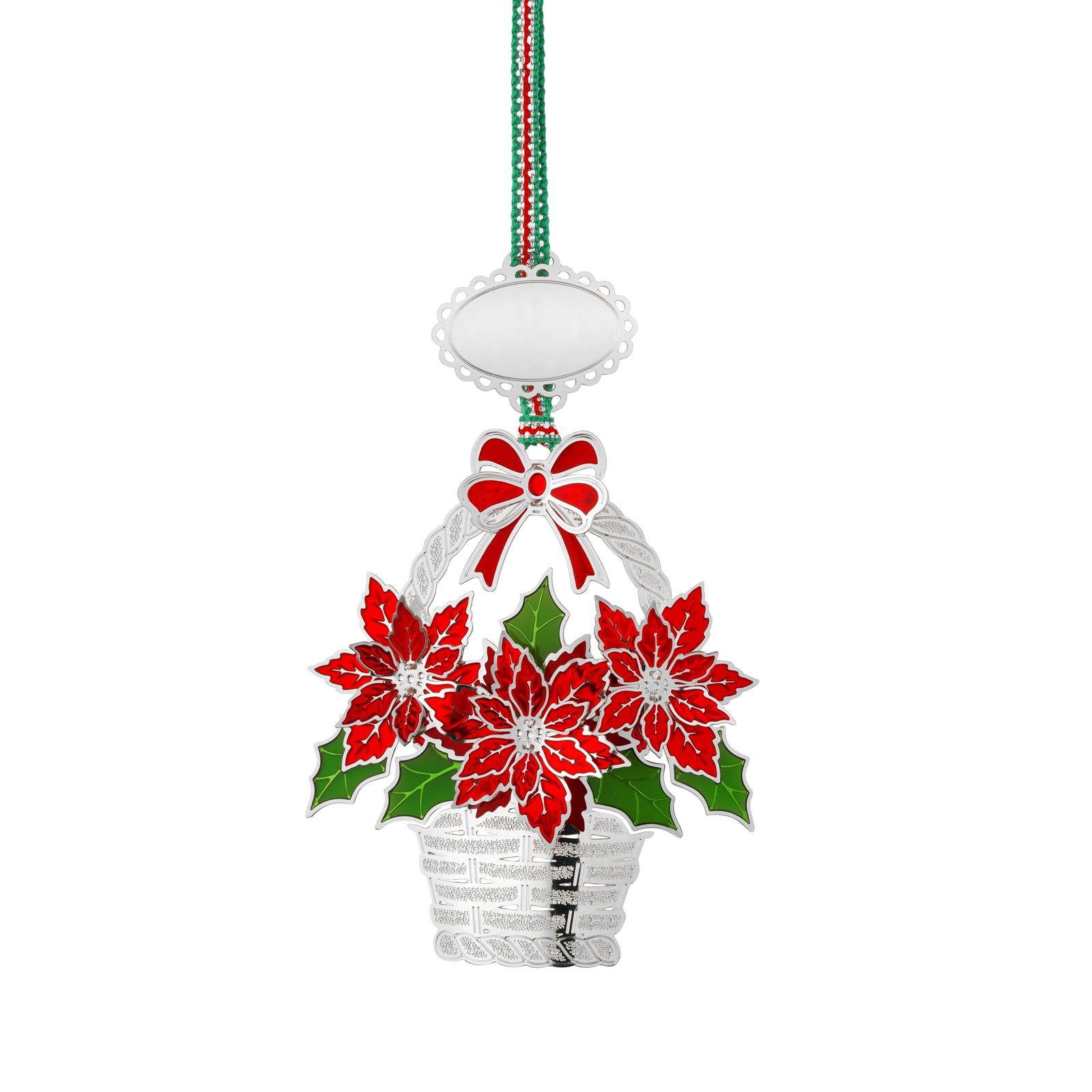 Newbridge Silverware Poinsettia Basket Christmas Tree Decoration-Goviers