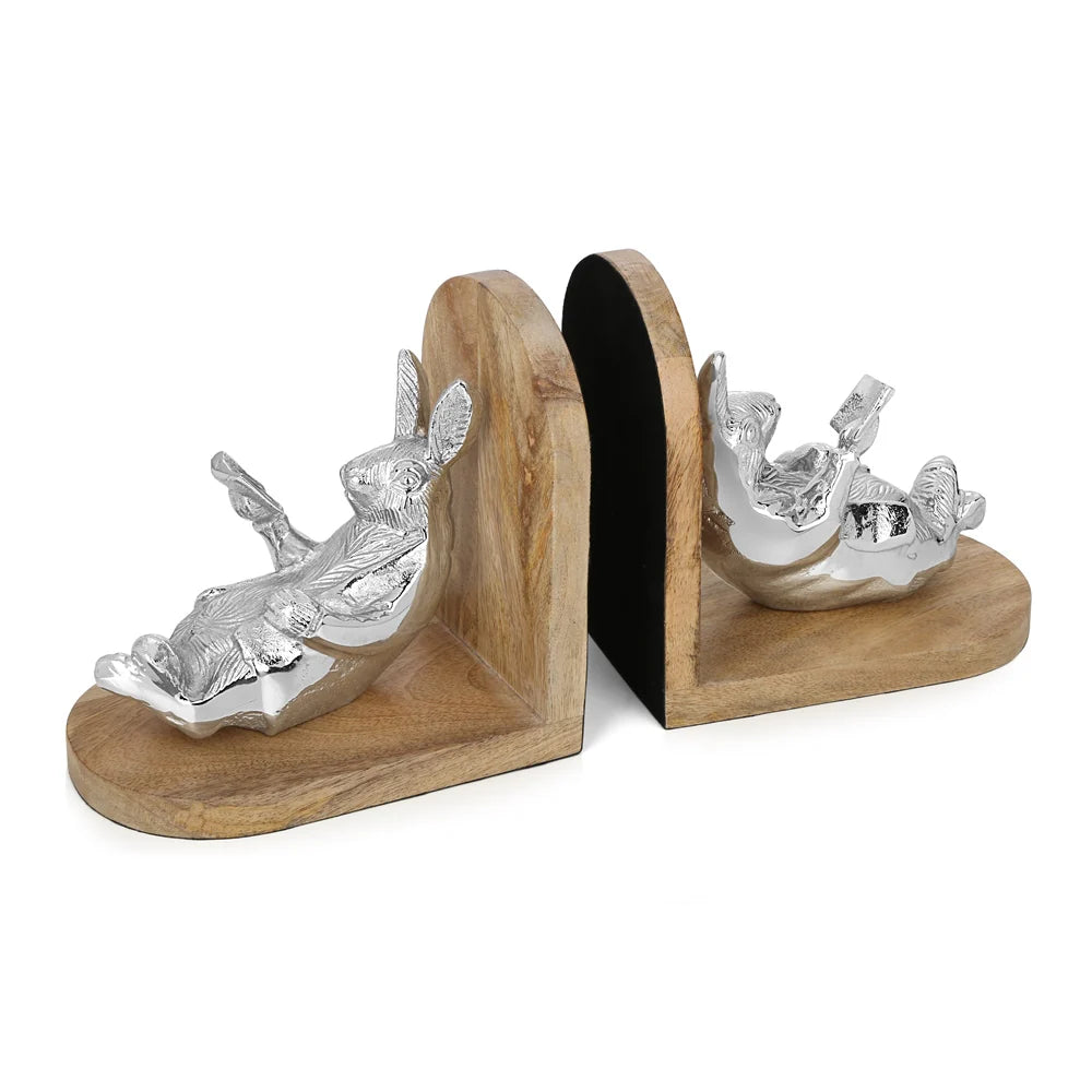 Newbridge Silverware Rabbit Book Ends-Goviers
