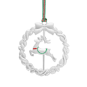 Newbridge Silverware Reindeer Wreath Christmas Tree Decoration-Goviers