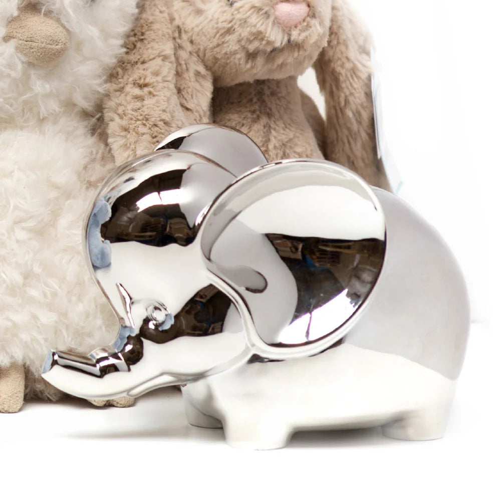 Newbridge Silverware Rhodium Plate Elephant Money Bank-Goviers