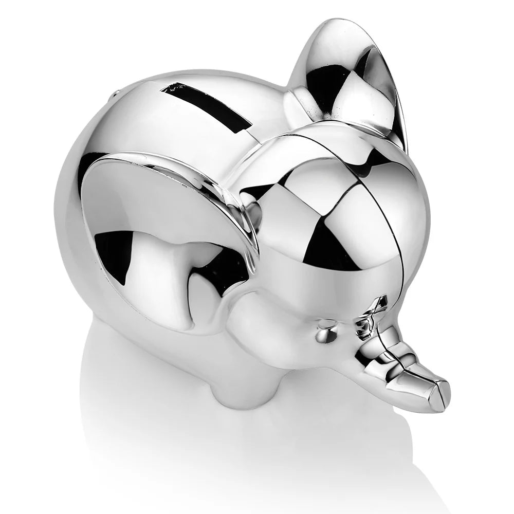 Newbridge Silverware Rhodium Plate Elephant Money Bank-Goviers