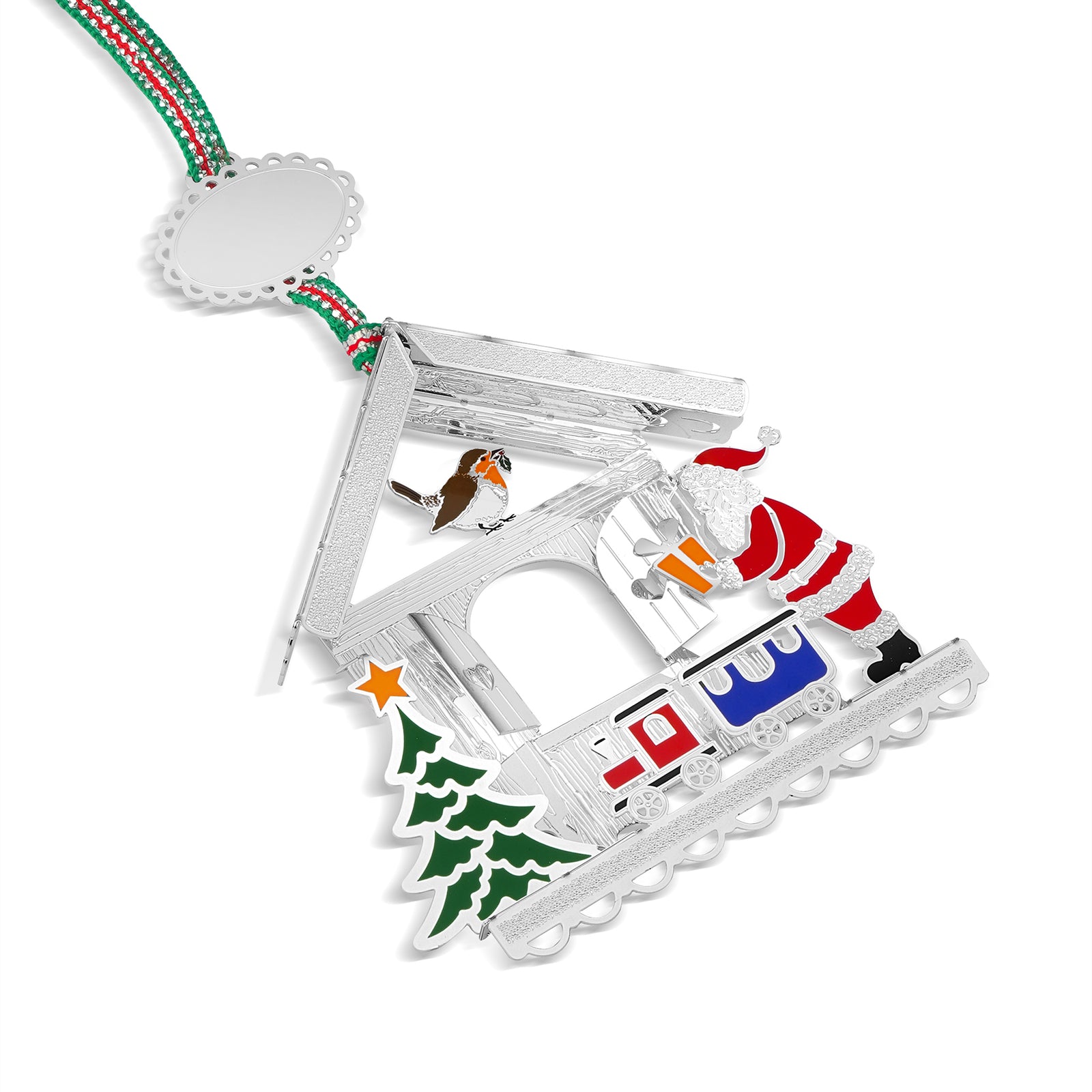 Newbridge Silverware Santa and Robin Christmas Tree Decoration-Goviers