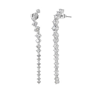 Newbridge Silverware Silver Plated Cubic Zirconia Drop Earrings-Goviers