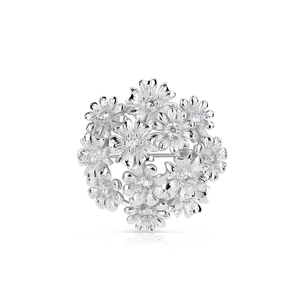 Newbridge Silverware Silver Plated Floral Cluster Brooch-Goviers